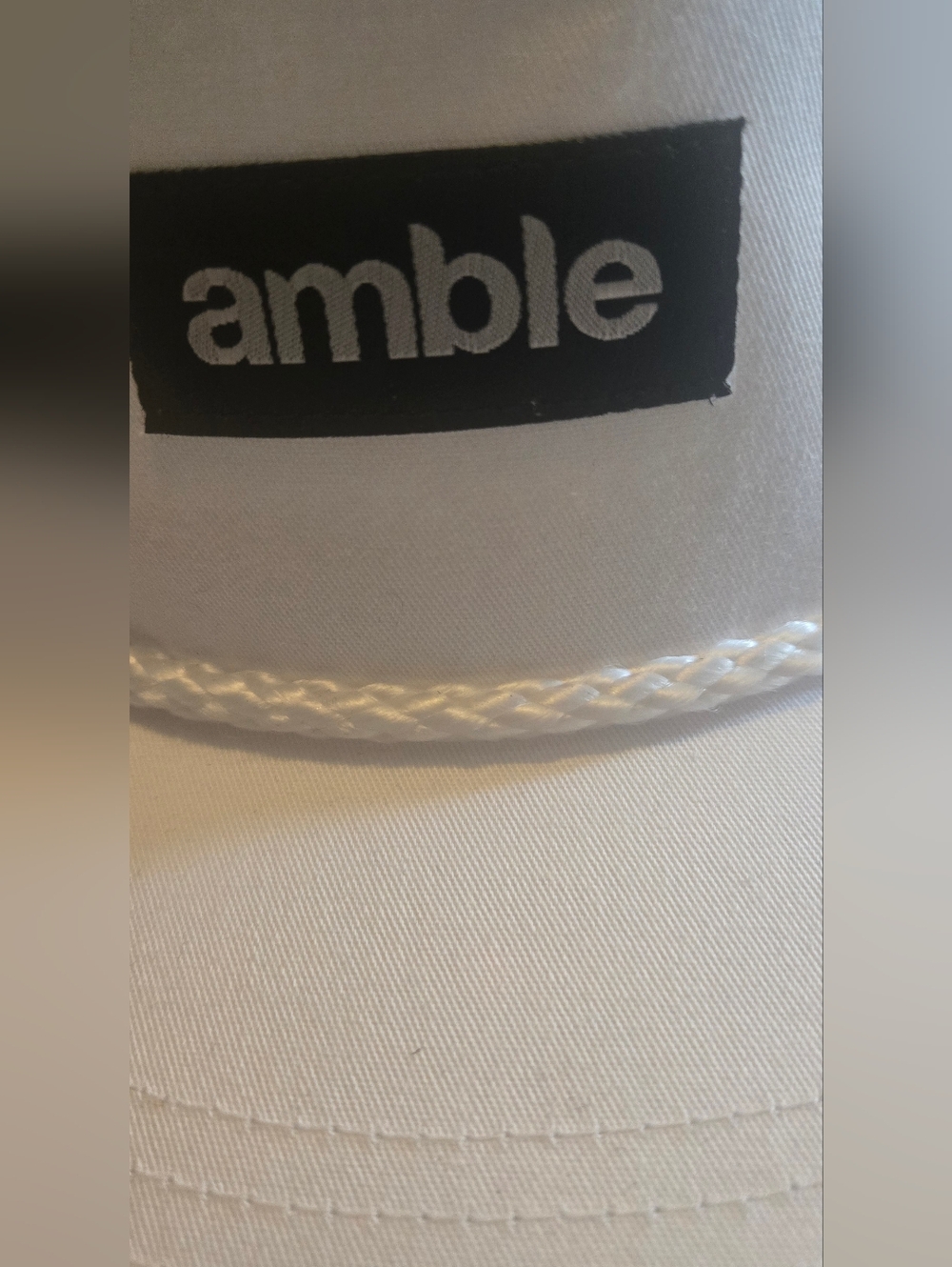 White Rope-Trim Cap - - Picture 2 of 5